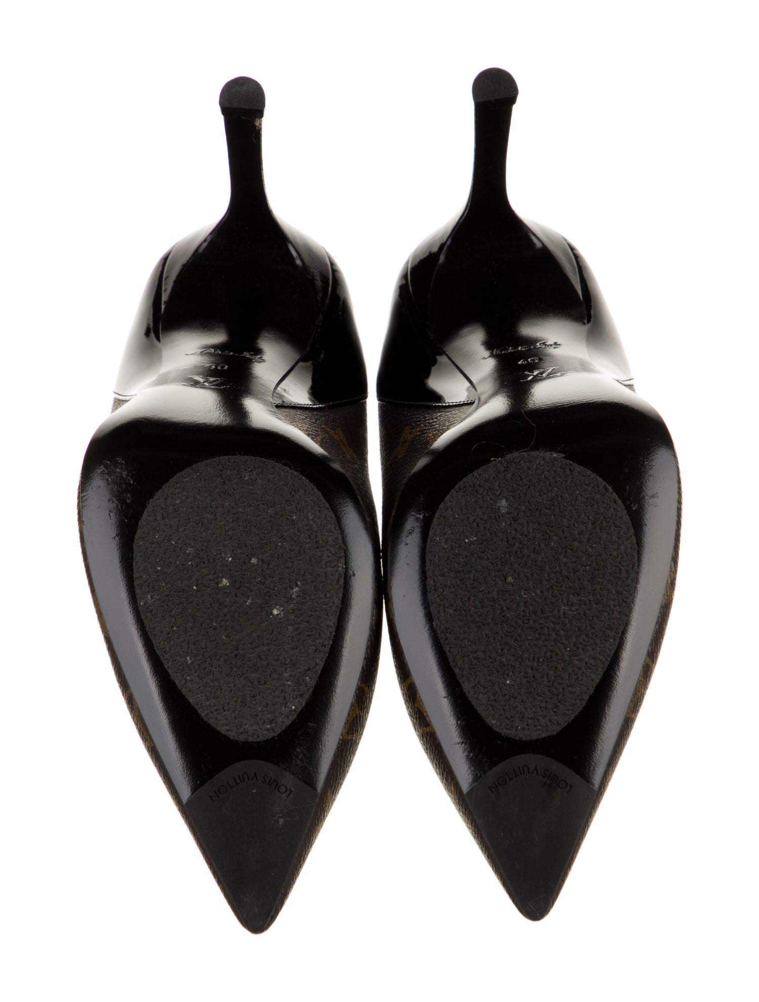 Louis Vuitton LV Monogram Leather Trim Embellishment Pumps